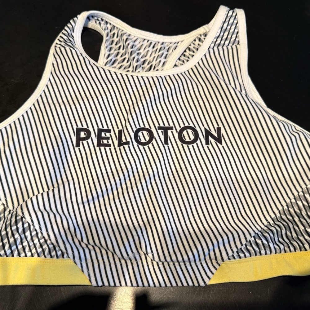 Peloton Gray and Yellow Sports Bra